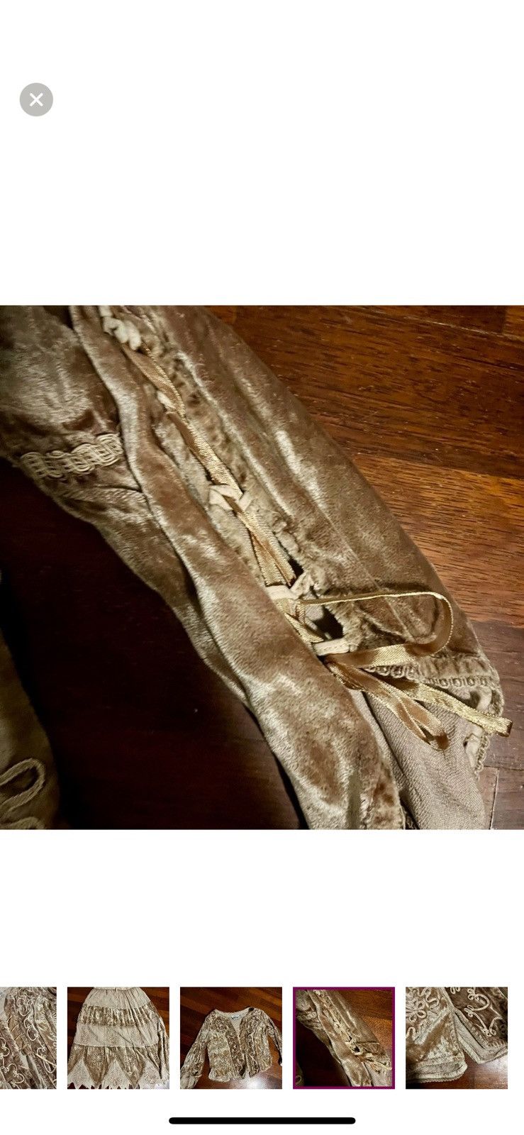 Vintage Vintage Henna Bohemian 70s gold crushed velvet jacket OSFA Size 23" - 5 Thumbnail