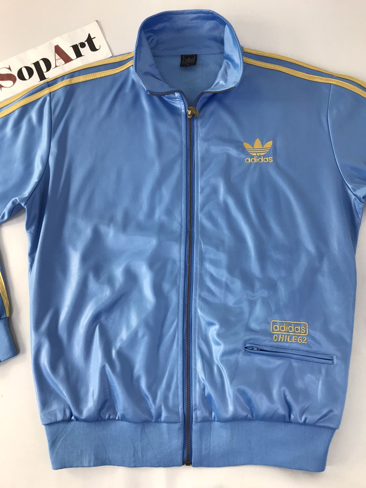 Adidas × Vintage Vintage Sweater Adidas Chile 62 Zipper Style Size US L / EU 52-54 / 3 - 3 Thumbnail
