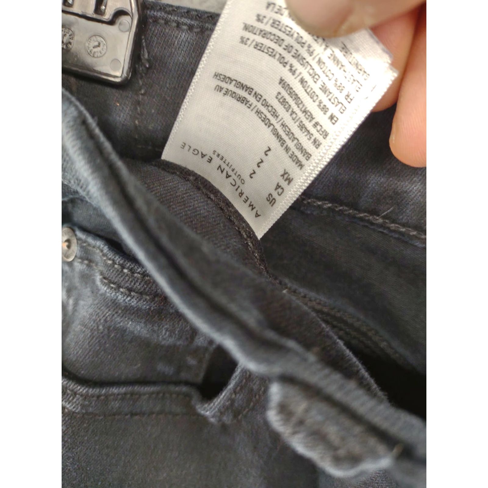 American Eagle Outfitters American Eagle Black Wash Curvy High Rise Shortie Next Level Stretch SZ 2 Women Shorts XS? Size 26" / US 2 / IT 38 - 6 Thumbnail