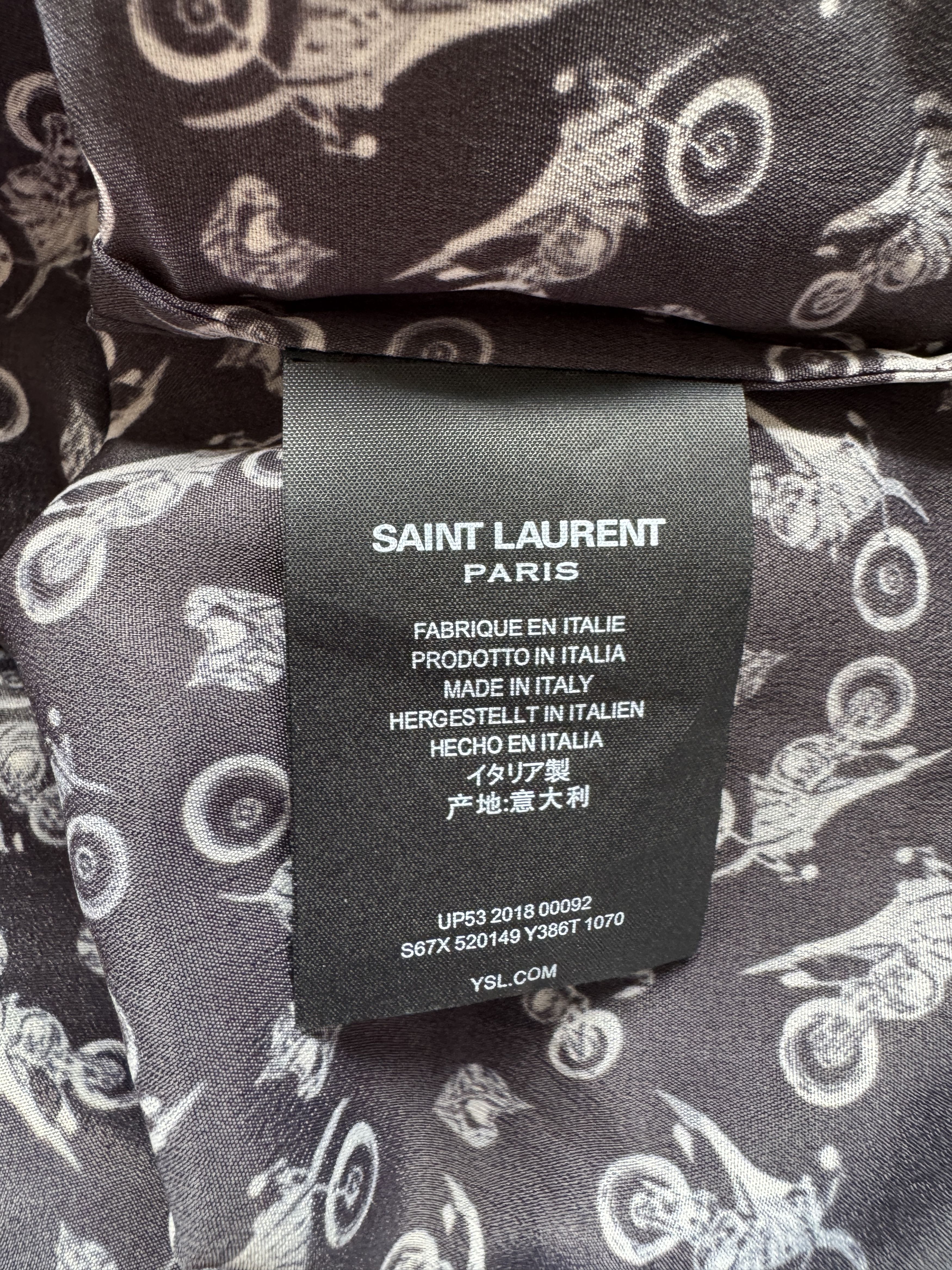 Saint Laurent Paris Motorcycle Graphic Silk Shirt Size US S / EU 44-46 / 1 - 15 Thumbnail
