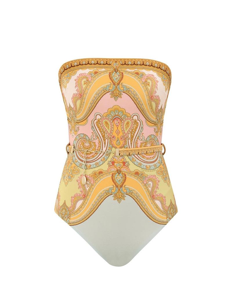 Zimmermann oc11z0226 Maxine Chain Trim Bandeau Swimwear in Multicolor Size M / US 6-8 / IT 42-44 - 1 Thumbnail
