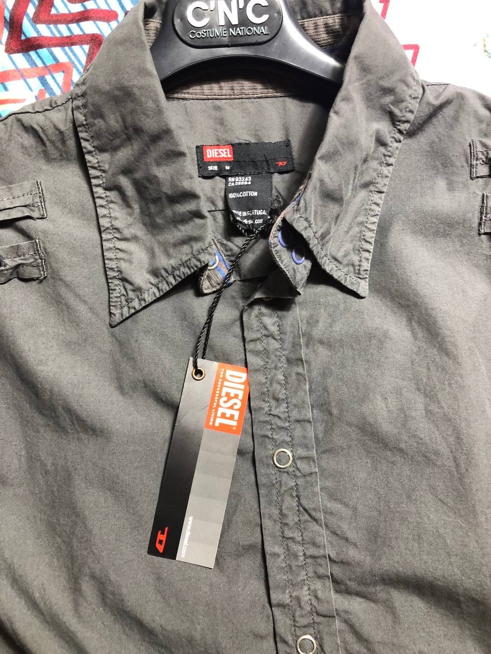Diesel × Vintage Vintage Diesel Metal Logo Button Up Shirt Y2K Size US M / EU 48-50 / 2 - 8 Thumbnail