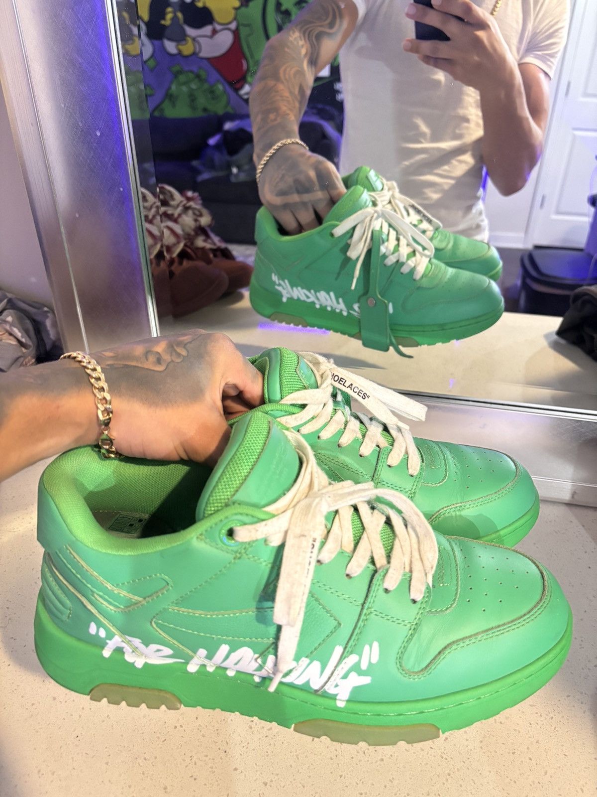 Off-White Off white Out of Office ‘For Walking- green Size US 10 / EU 43 - 2 Thumbnail