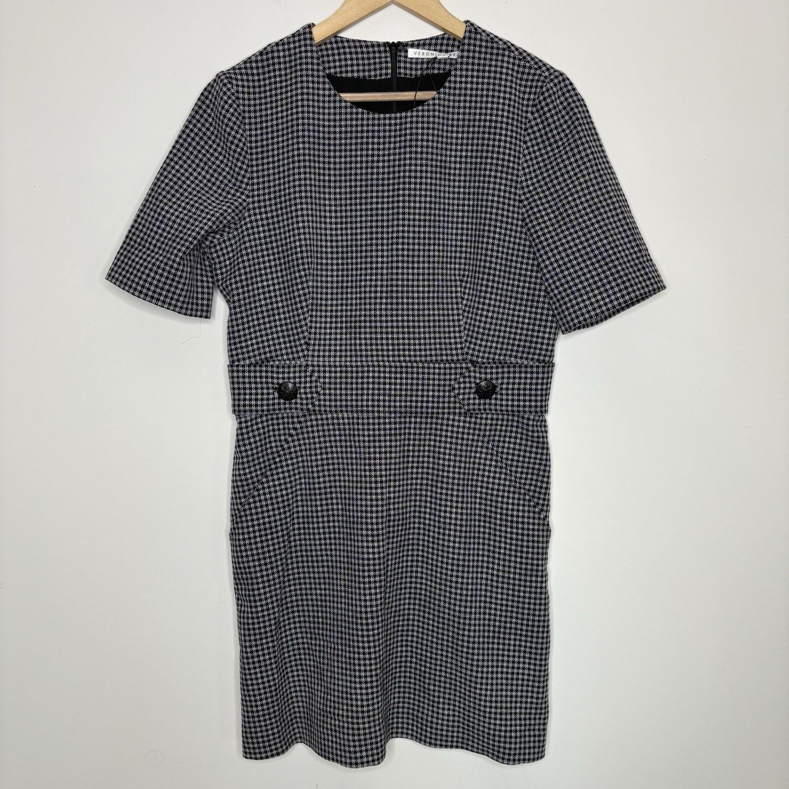 Veronica Beard Teddi Sheath Dress Black & White Check