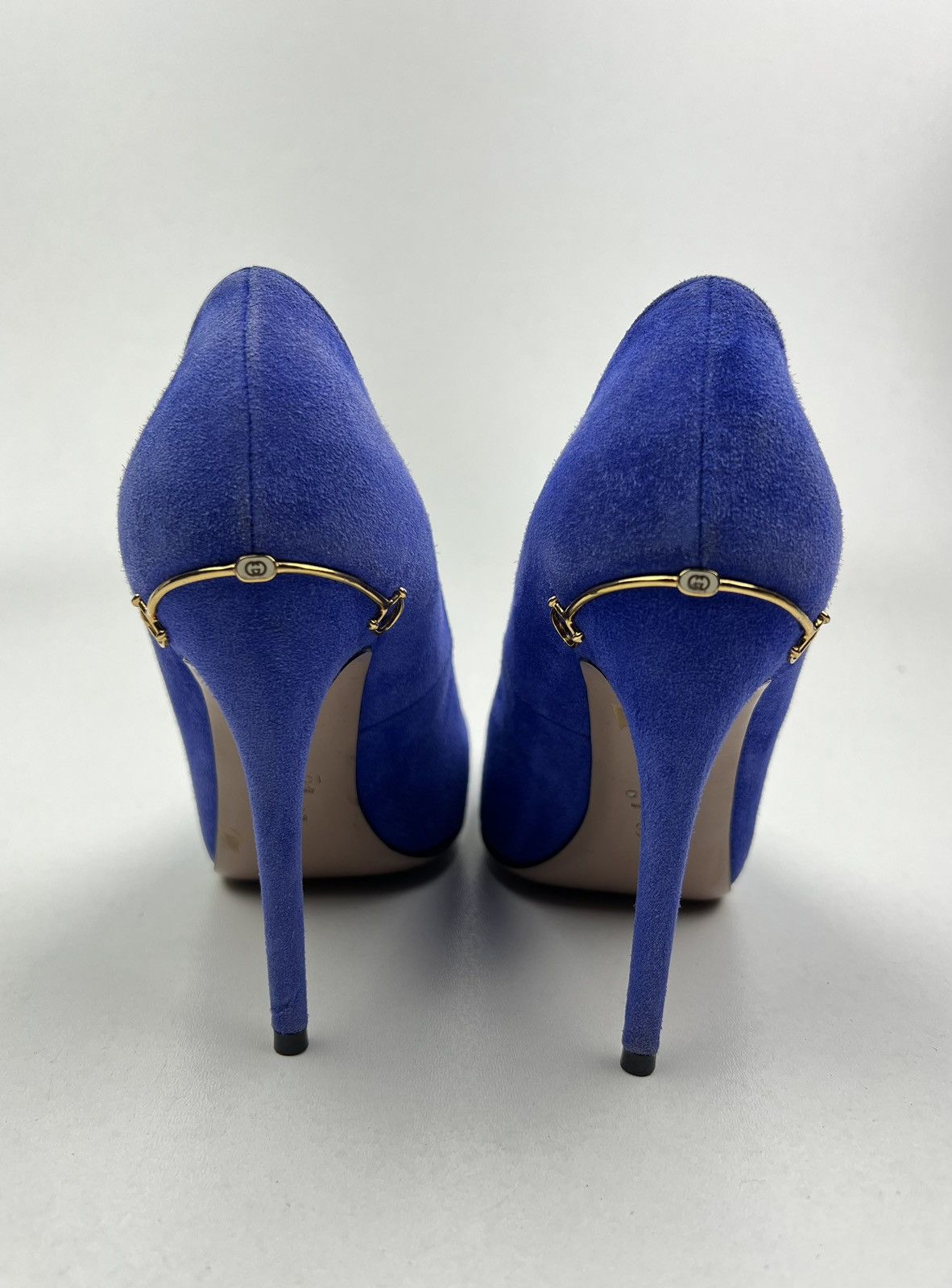 Gucci GUCCI Heels Suede Shoes HORSEBIT Pointed Toe Blue Wmn’s Size US 5.5 / IT 35.5 - 6 Thumbnail