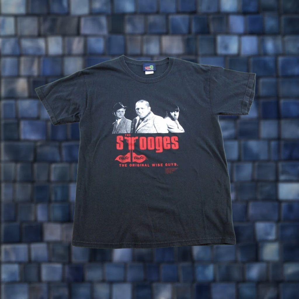 Vintage VINTAGE Three Stooges TV Show Comedy Graphic Tee Shirt Mens L Black Cotton 90s T-Shirt Size US L / EU 52-54 / 3 - 1 Thumbnail
