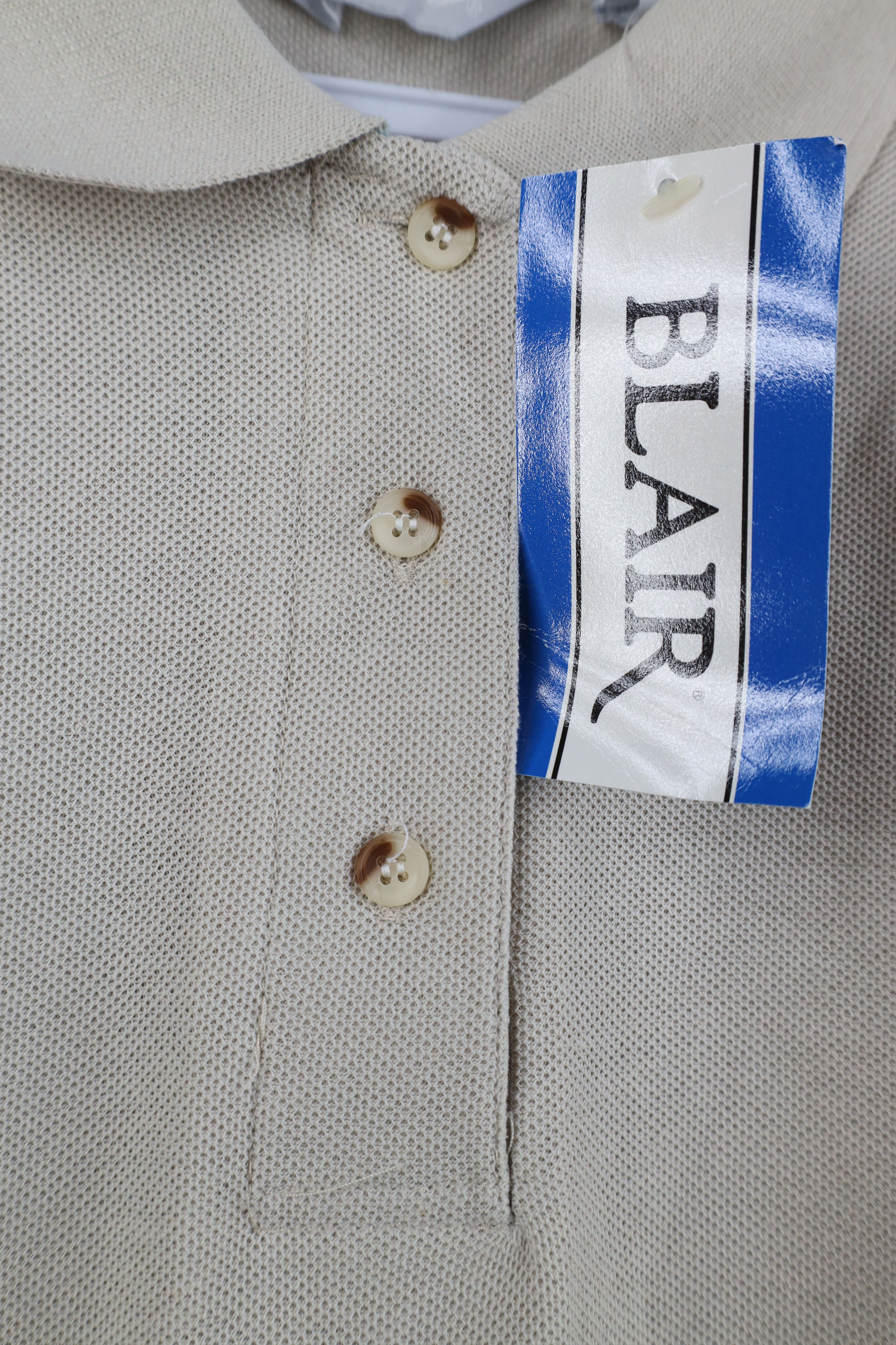 Vintage Deadstock Vintage 90s Streetwear Blank Golf Polo Shirt Beige Size L / US 10 / IT 46 - 4 Thumbnail