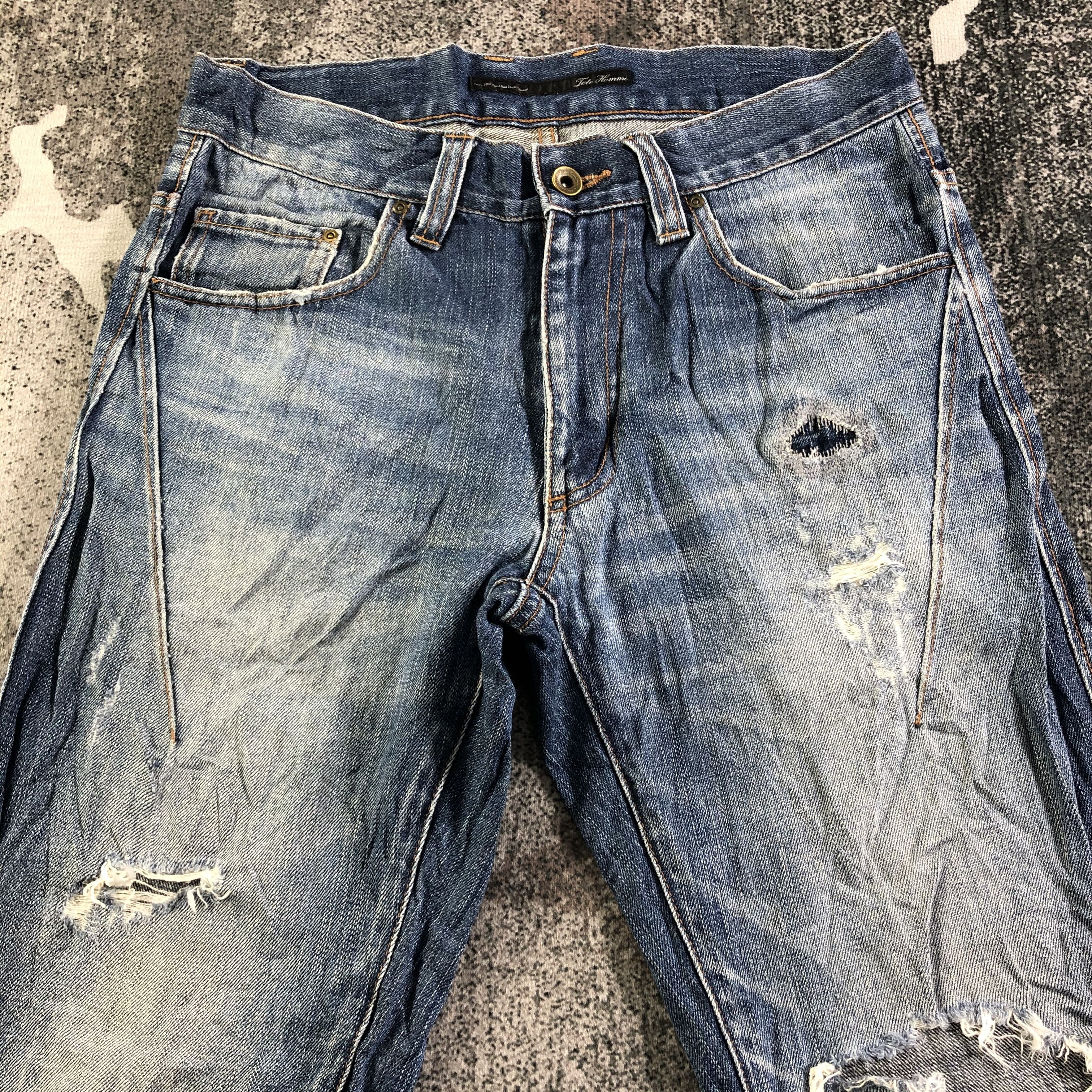 Tete Homme Tete Homme Jeans Distressed Denim KJ3027 Size US 30 / EU 46 - 3 Thumbnail