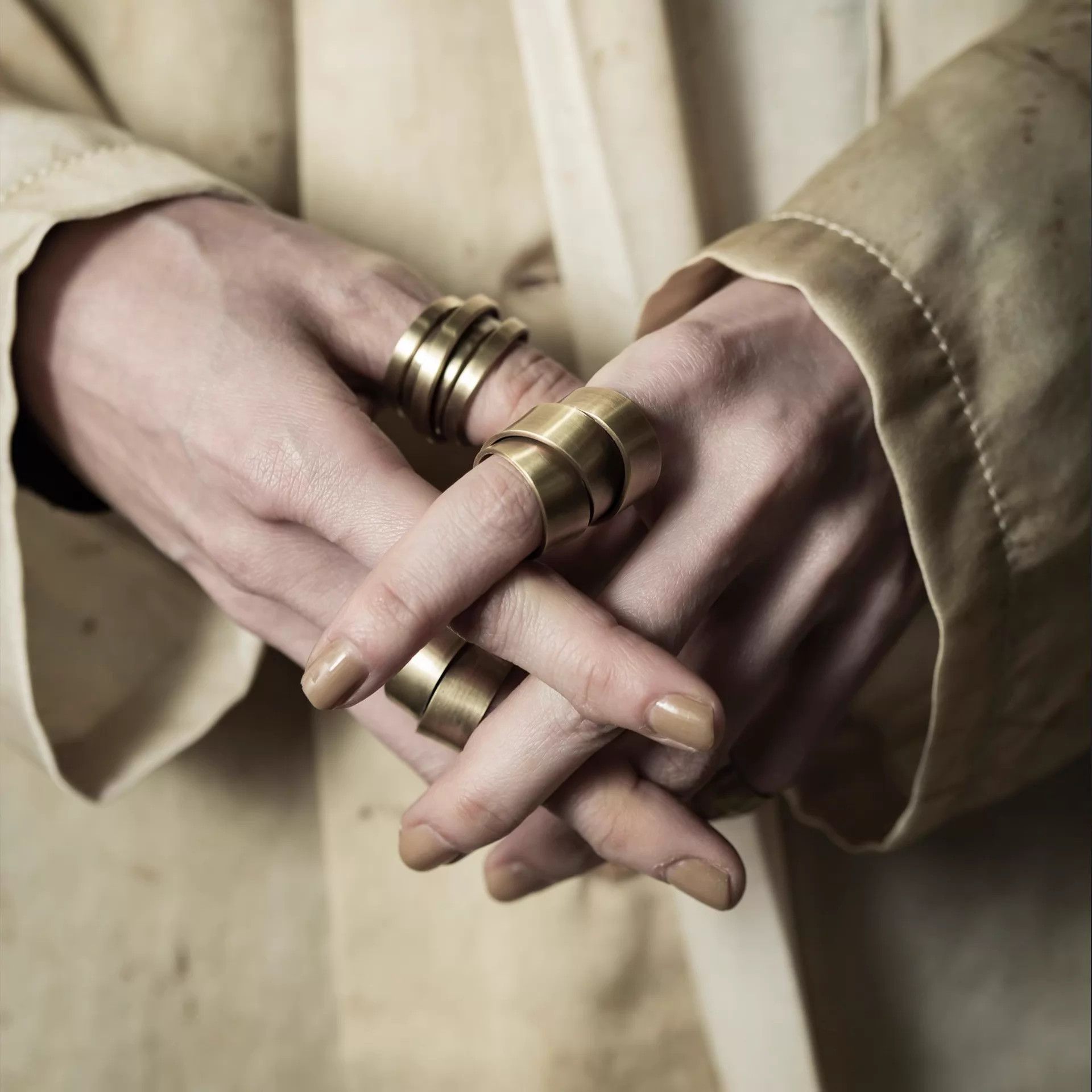 Other D.U.W. Minimal Brushed Polished Cross Ring SS 14+20 Size ONE SIZE - 8 Thumbnail