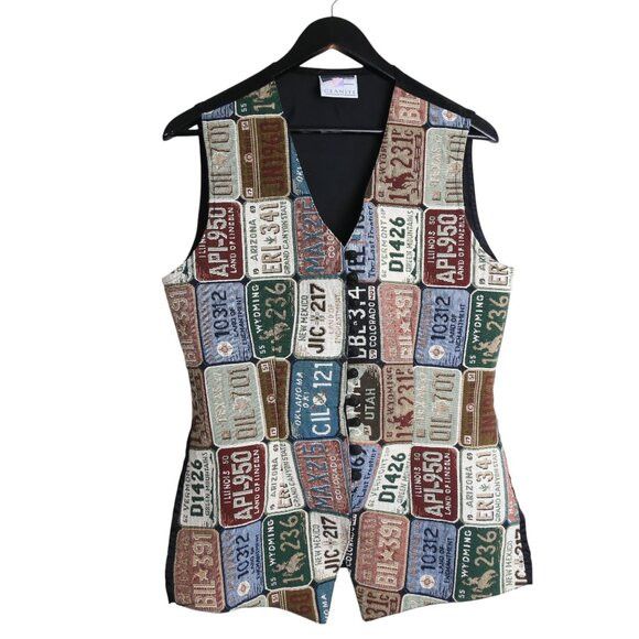 Vintage Vintage Granite Vest License Plate Black USA Made Classic Size L / US 10 / IT 46 - 1 Thumbnail