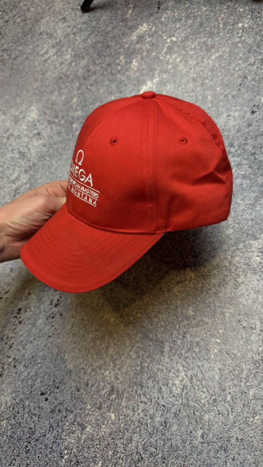 Omega × Vintage OMEGA CAP RED/WHITE EMBROIDERED ADJUSTABLE CAP Size ONE SIZE - 5 Thumbnail
