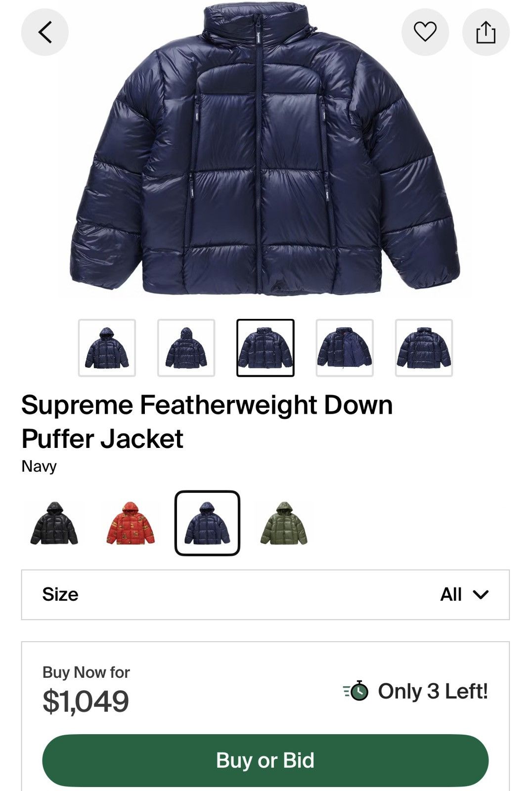 Supreme Supreme Featherweight Down Puffer Jacket Size US M / EU 48-50 / 2 - 3 Thumbnail