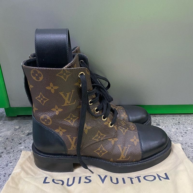 Louis Vuitton Louis Vuitton Brown Monogram Canvas Lace-Up Boots -2505 Size US 8 / IT 38 - 1 Thumbnail
