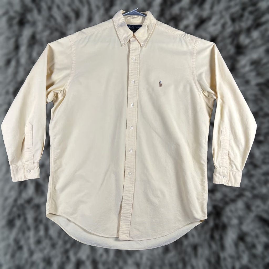 Ralph Lauren Ralph Lauren Shirt Mens Large Yellow Oxford Yarmouth Button-Down Long Sleeve Pony Size US L / EU 52-54 / 3 - 1 Thumbnail
