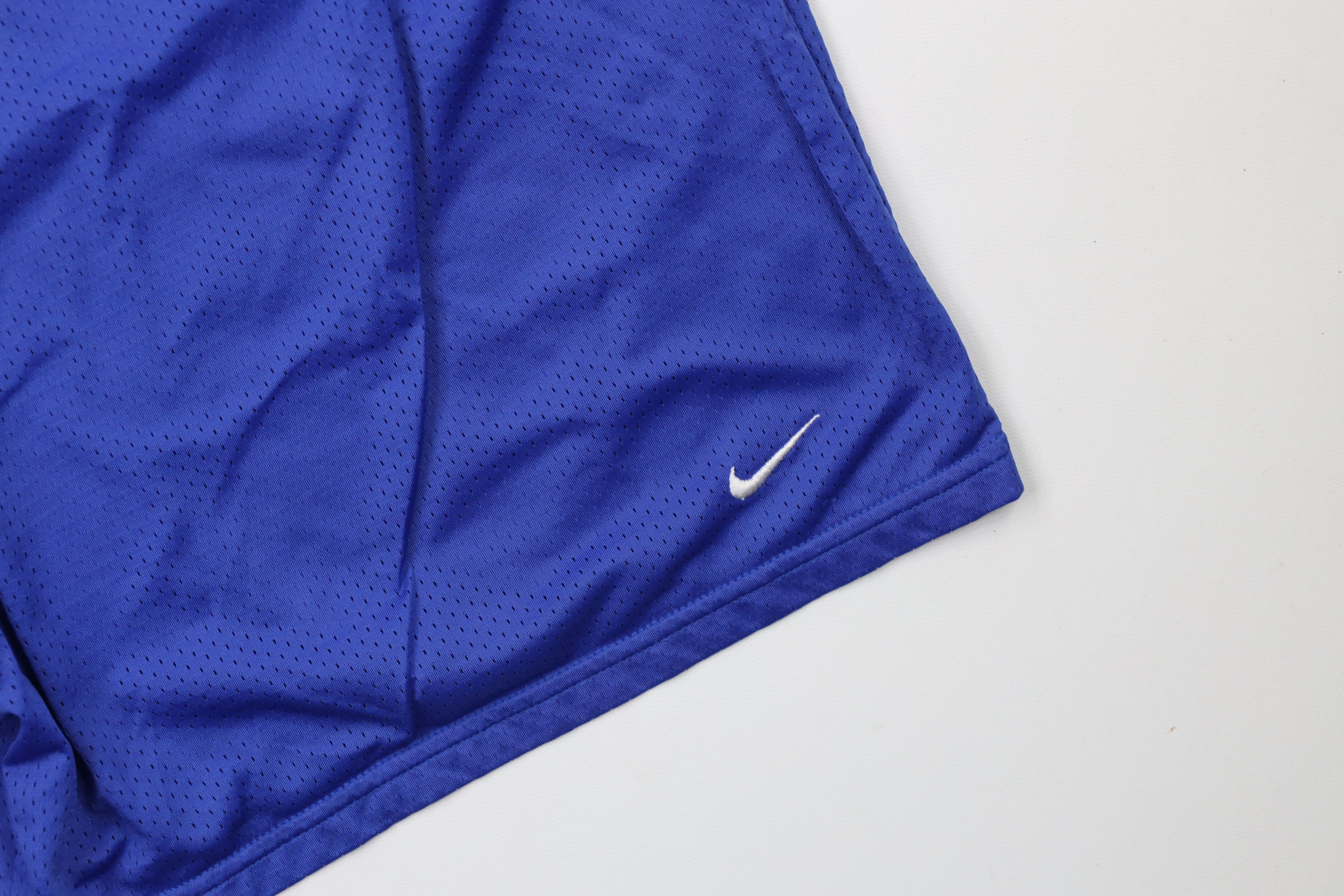 Nike × Vintage Vintage Nike Mini Swoosh Above Knee Mesh Shorts Royal Blue Size US 36 / EU 52 - 5 Thumbnail
