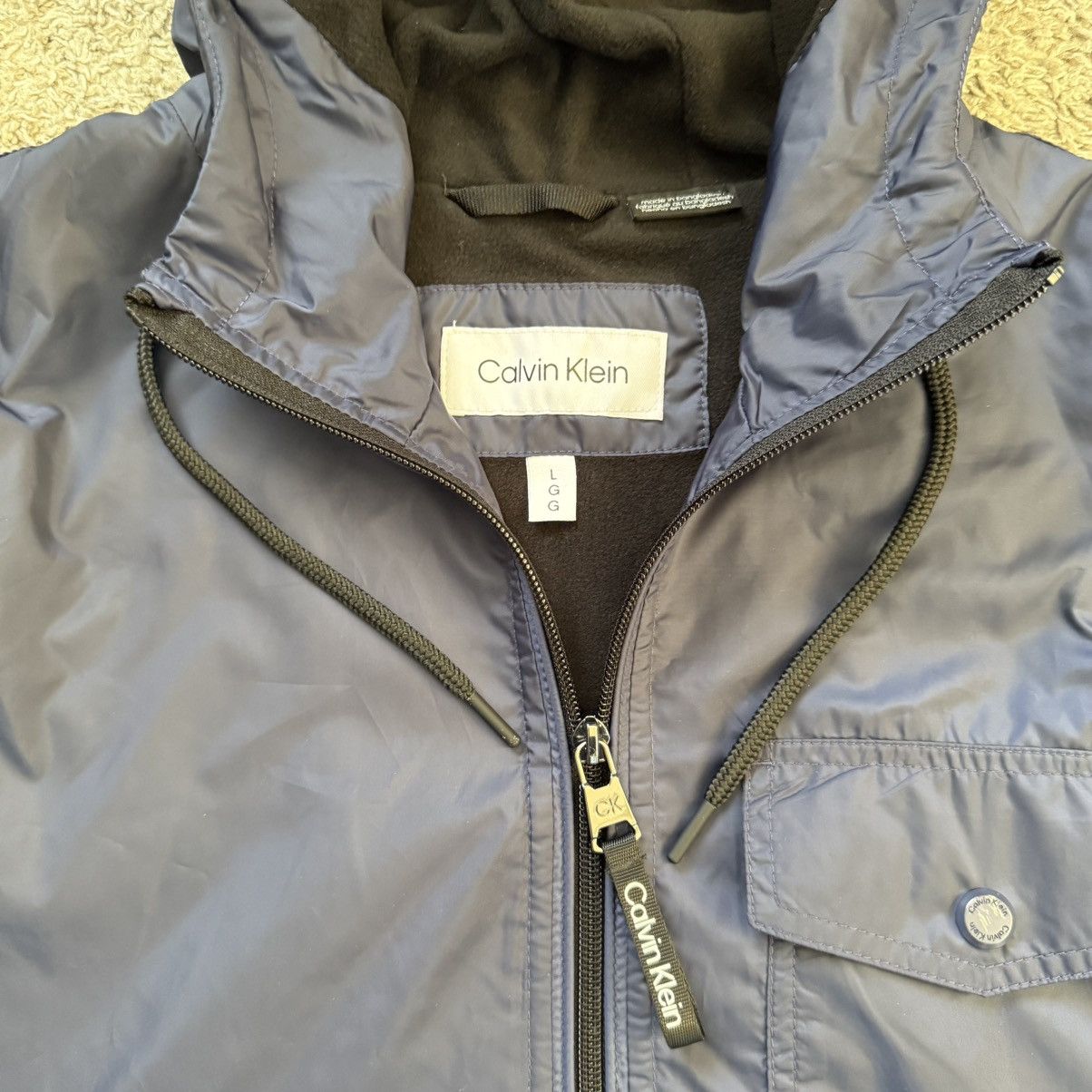 Calvin Klein 🔴Calvin Klein Jacket Size Large Navy Blue Hood Size US L / EU 52-54 / 3 - 8 Thumbnail