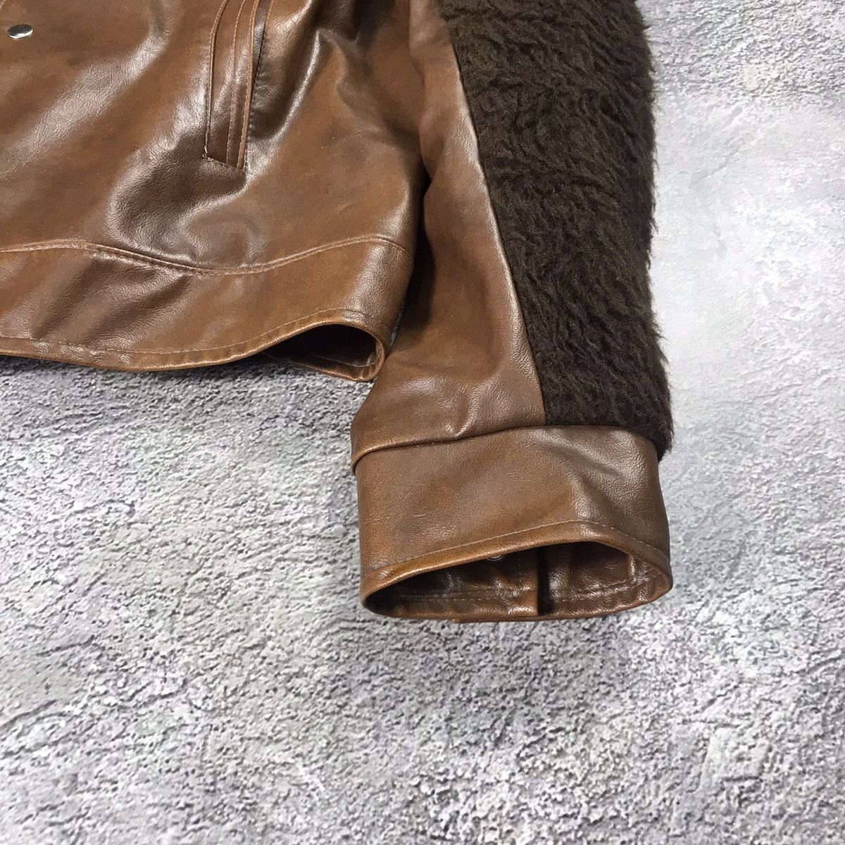 Vintage Vintage 90s Y2K Leather Jacket Two Tone Streetwear Baggy M Size US M / EU 48-50 / 2 - 4 Thumbnail