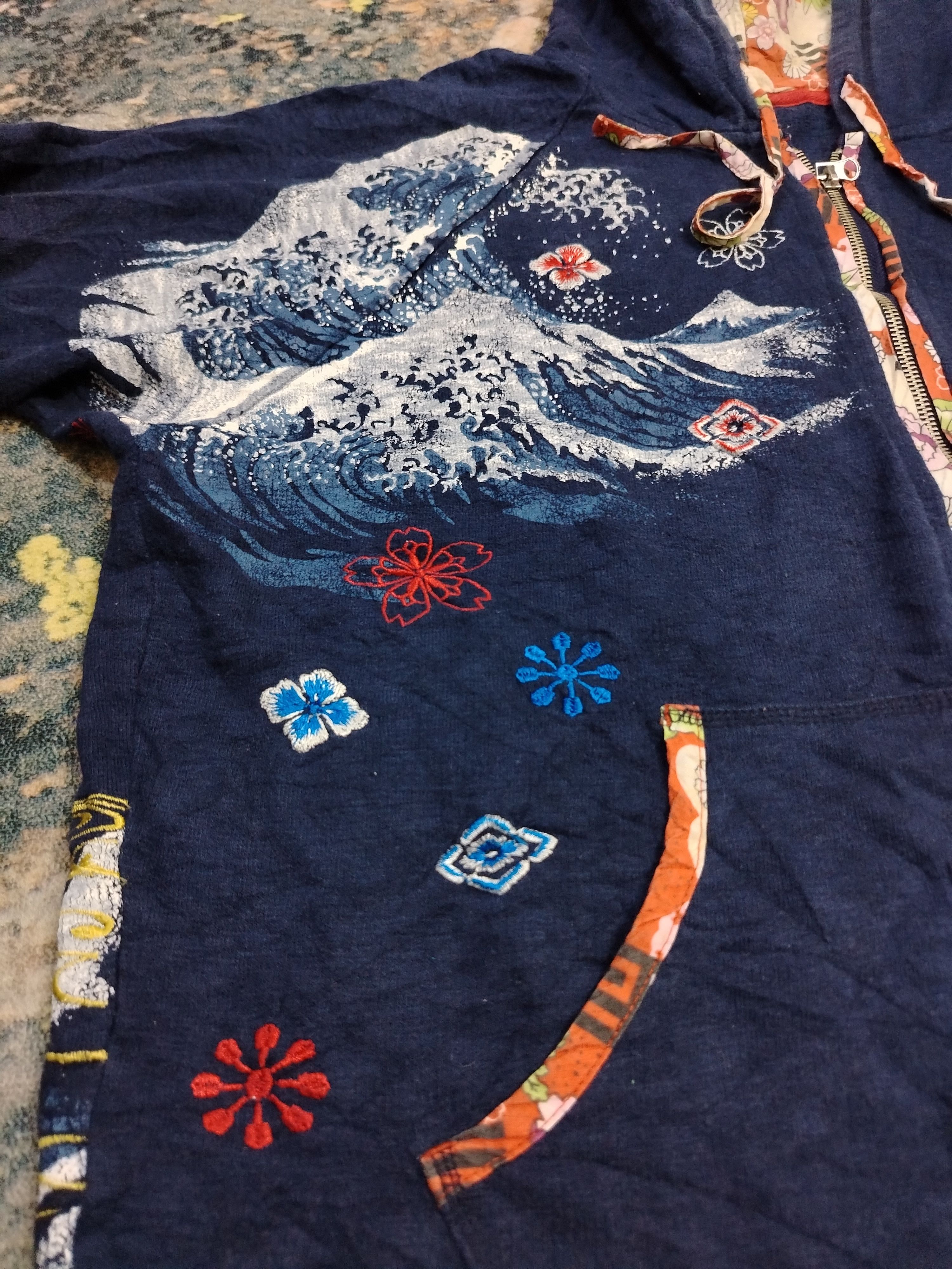 Japanese Brand Sukajan The Great Wave off Kanagawa Size US L / EU 52-54 / 3 - 4 Thumbnail