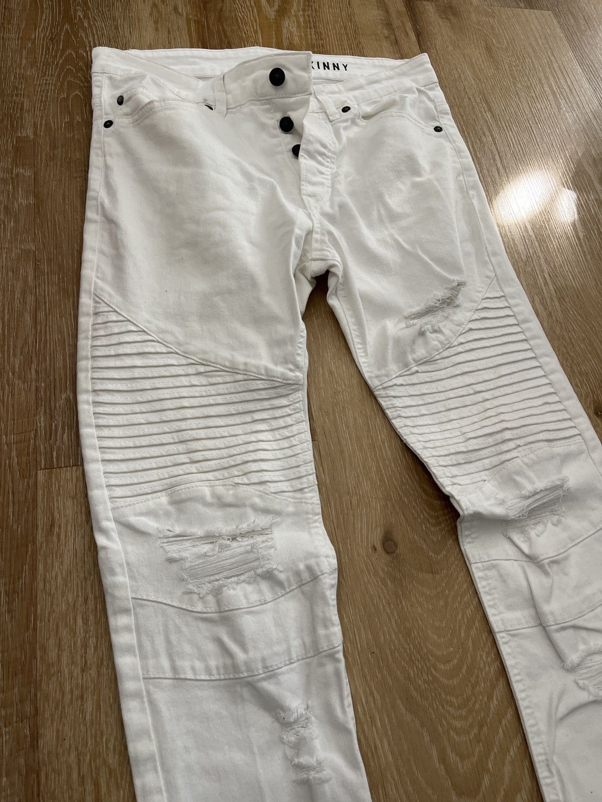 Divided × H&M H&M Divided Skinny white biker jeans size 30 Size US 30 / EU 46 - 6 Thumbnail