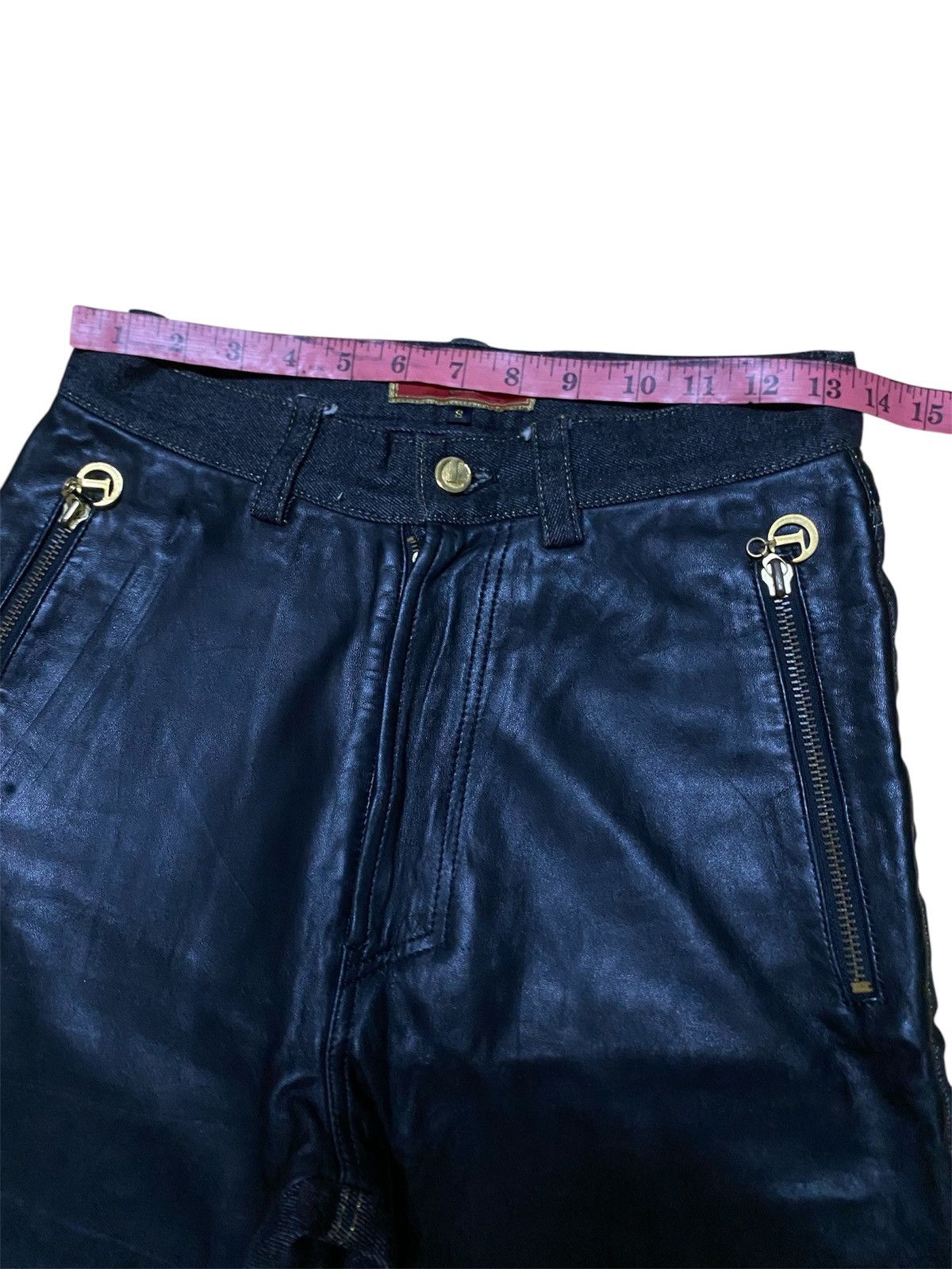 Other Vintage Luna Mattino Half Leather Jeans Size 27" / US 4 / IT 40 - 10 Thumbnail