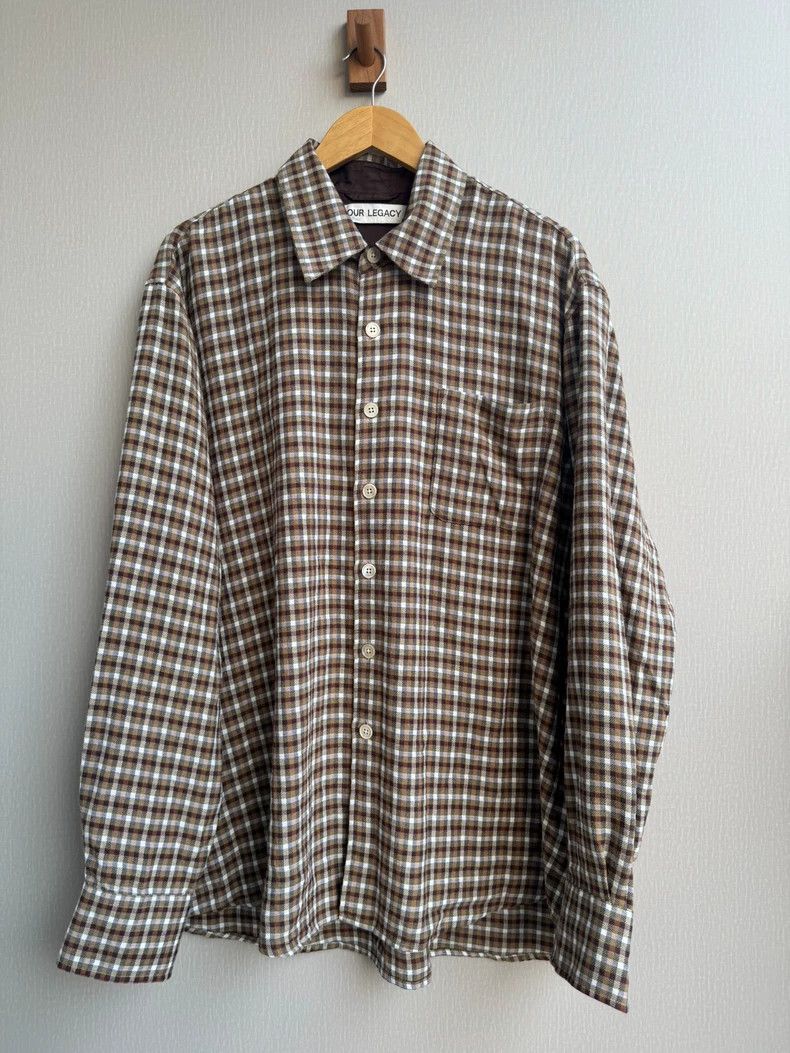 Our Legacy Our Legacy Brown Plaid Long Sleeve Shirt Size US L / EU 52-54 / 3 - 1 Thumbnail
