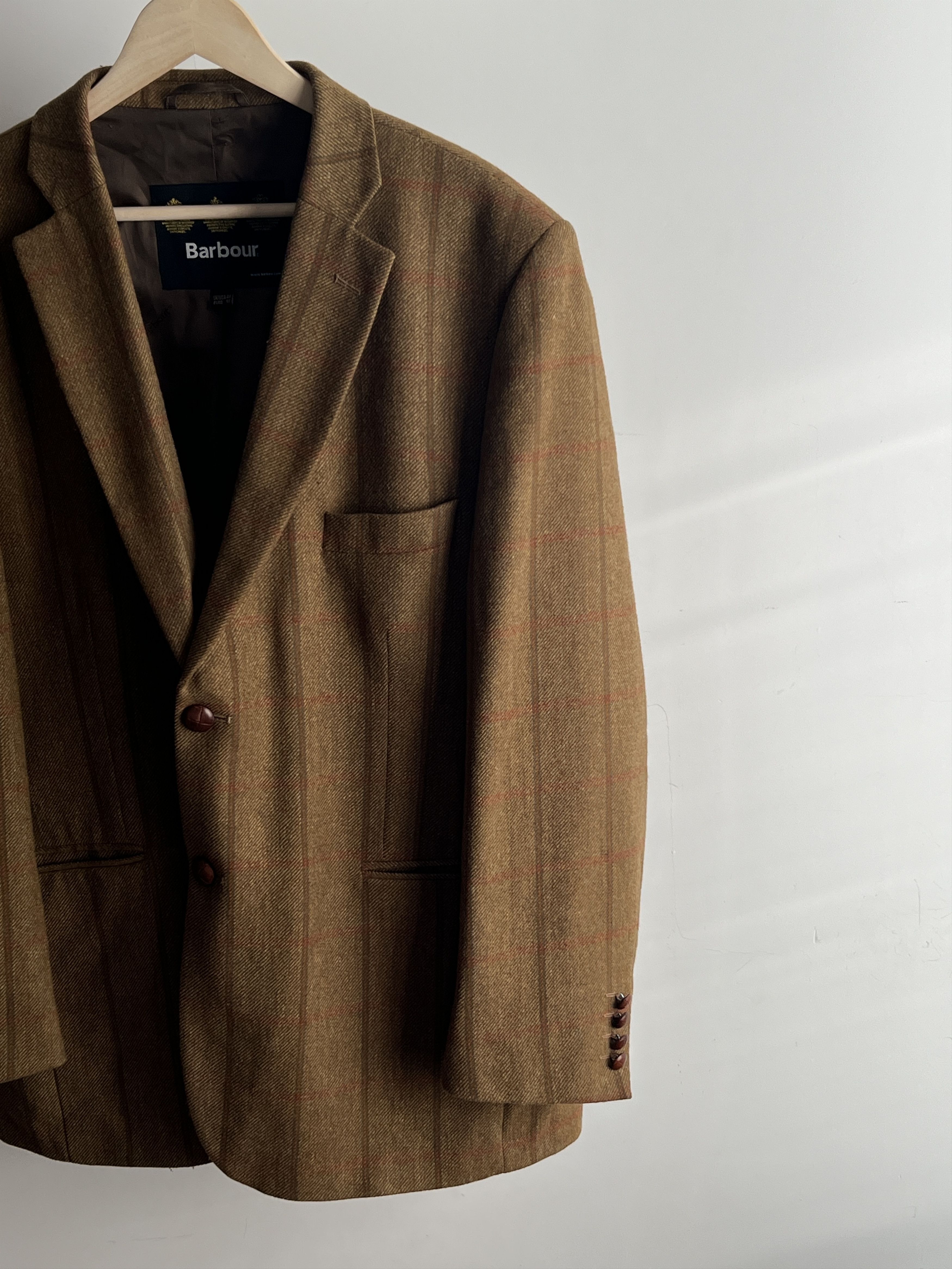 Barbour Vintage Barbour Tweed Wool Blazer Classic British Heritage Size 48R - 2 Thumbnail