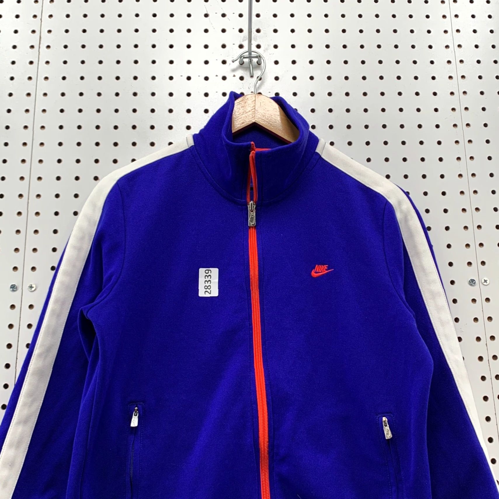 Nike VINTAGE Nike Sportswear Full Zip Track Jacket Blue Red Womens Large Swoosh Size L / US 10 / IT 46 - 5 Thumbnail