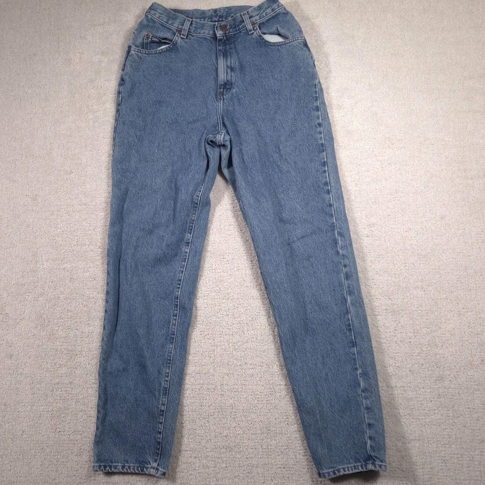 Lee VINTAGE Lee Jeans Womens 12 Blue High Rise Relaxed Tapered 100% Cotton Denim 90s Jeans Womens Mens Ladies? Size 34" / US 12 / IT 48 - 2 Thumbnail