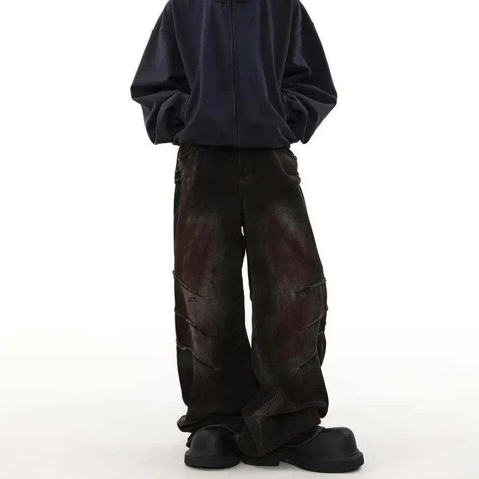 Japanese Brand Streetwear Washed Gradient Wide Leg Jeans Design Trousers Size US 32 / EU 48 - 5 Thumbnail