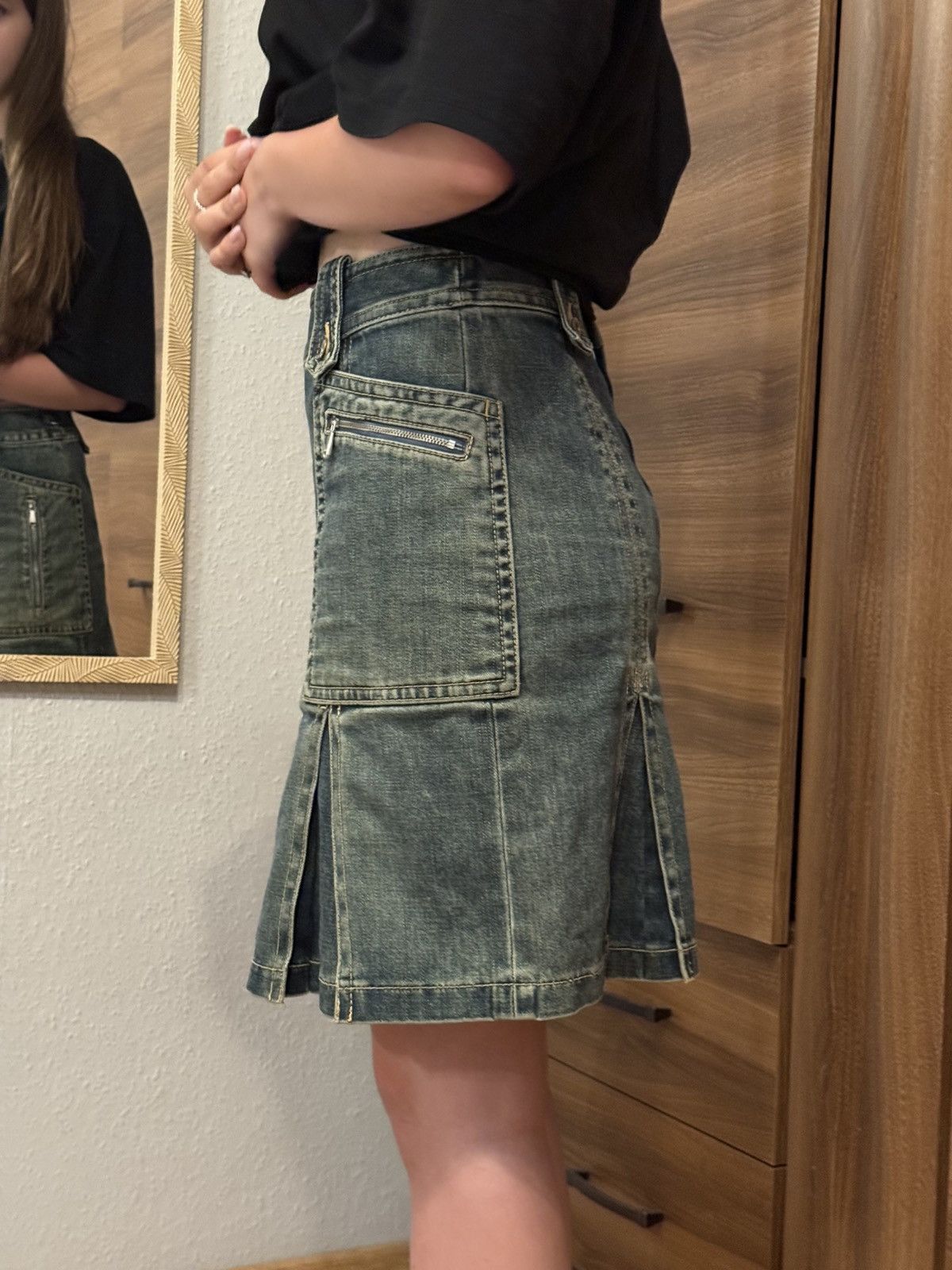 Japanese Brand Vintage 90s Kumikyoku Japan denim mini skirt Size 26" / US 2 / IT 38 - 14 Thumbnail