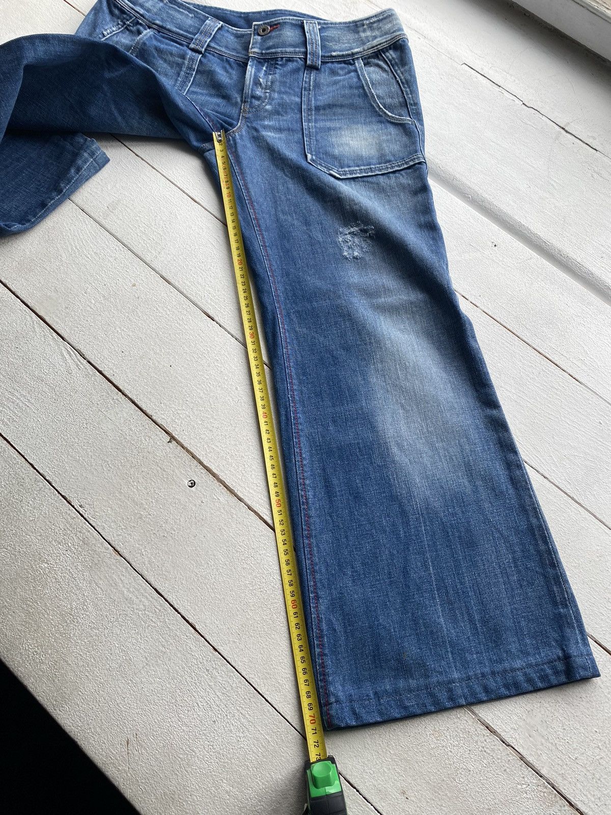 Diesel × Vintage 🔥Diesel Distressed Dirty Flared Bootcut Bell Blue Jeans y2k Size 32" / US 10 / IT 46 - 14 Thumbnail