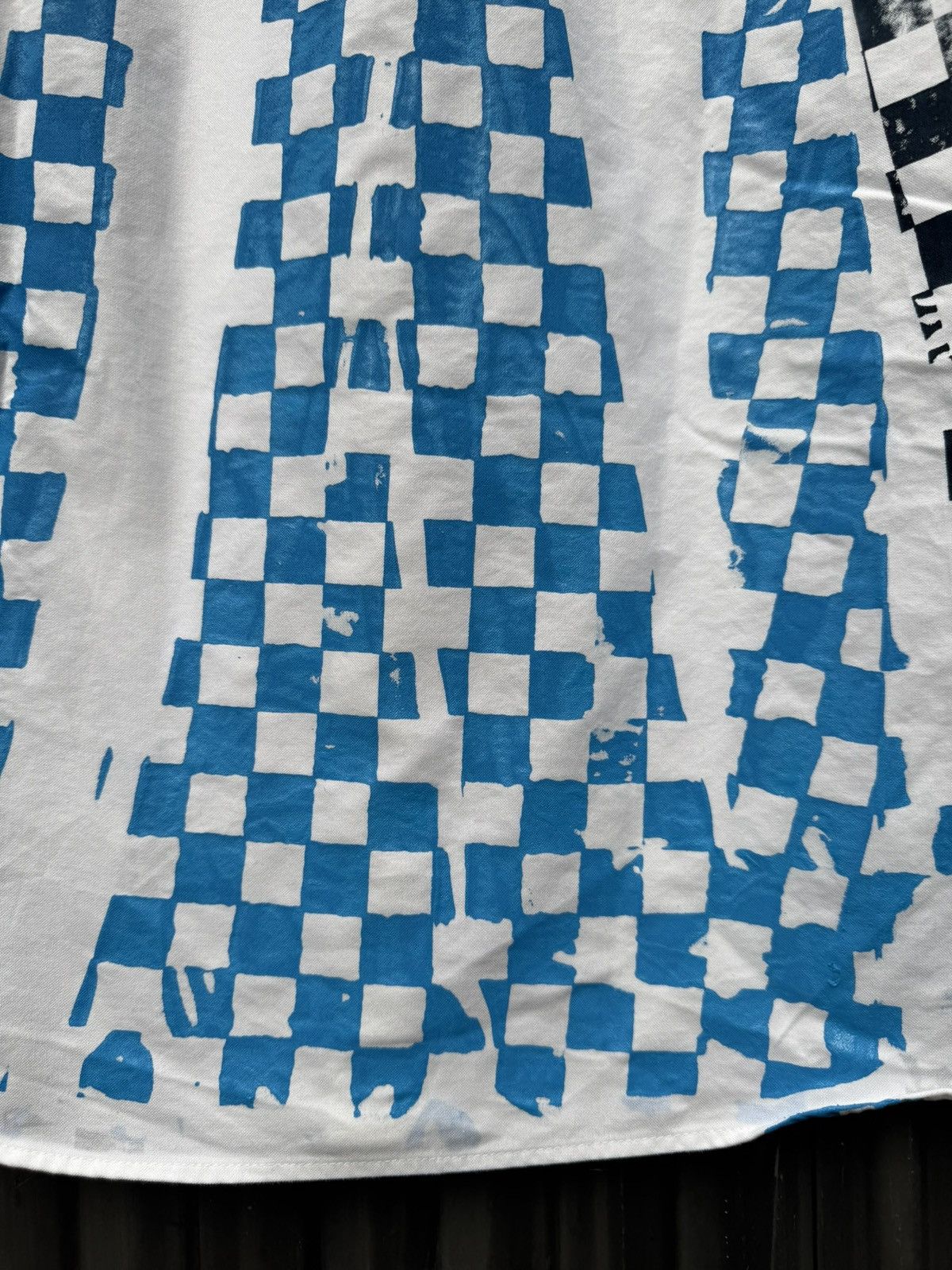 Vintage Hand Printed Check Shirt — Blue & Black Size US S / EU 44-46 / 1 - 11 Thumbnail
