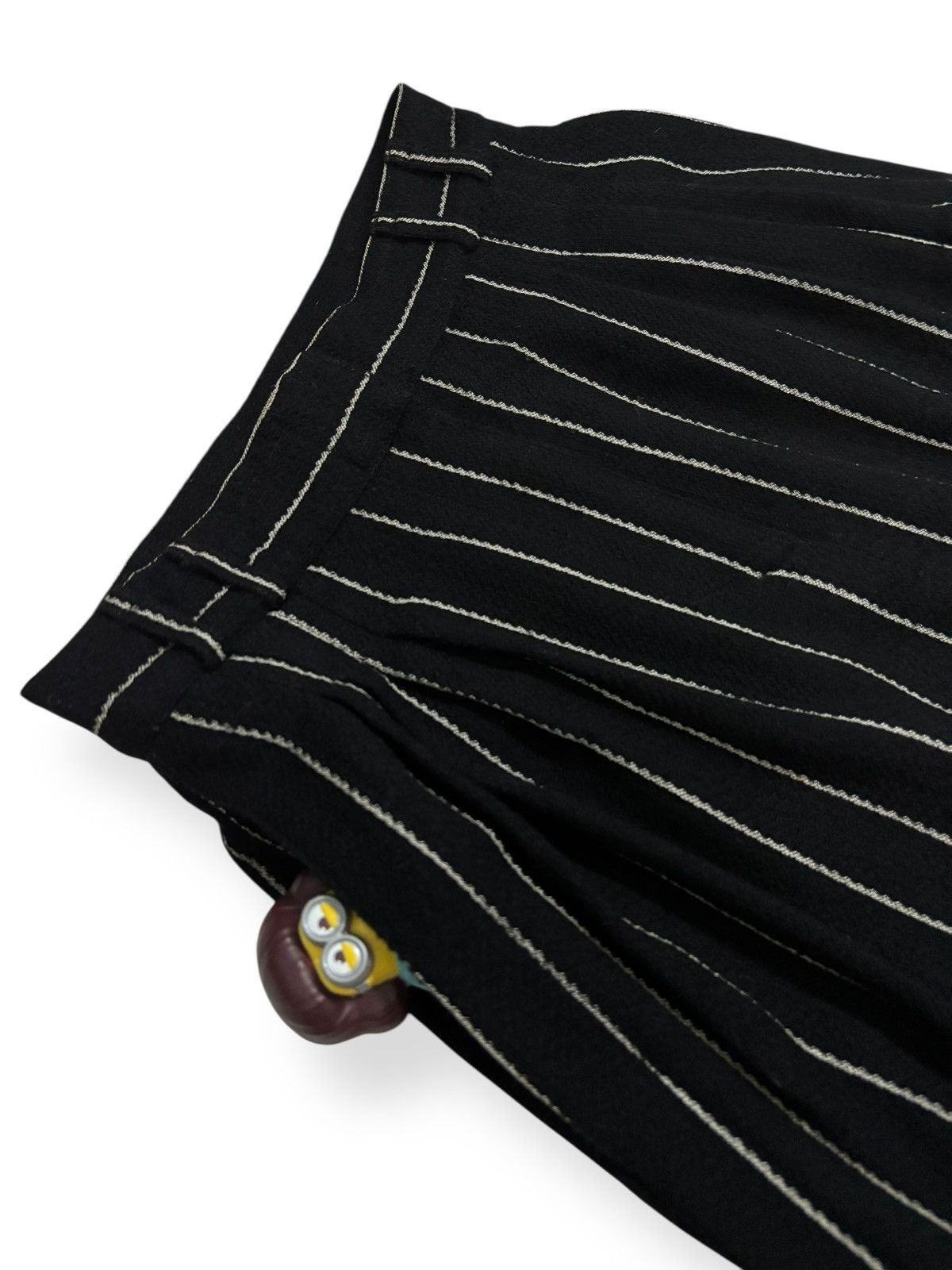 Versace Vintage Gianni Versace Striped Wool Pleated Wrap Midi Skirt Size 26" / US 2 / IT 38 - 4 Thumbnail