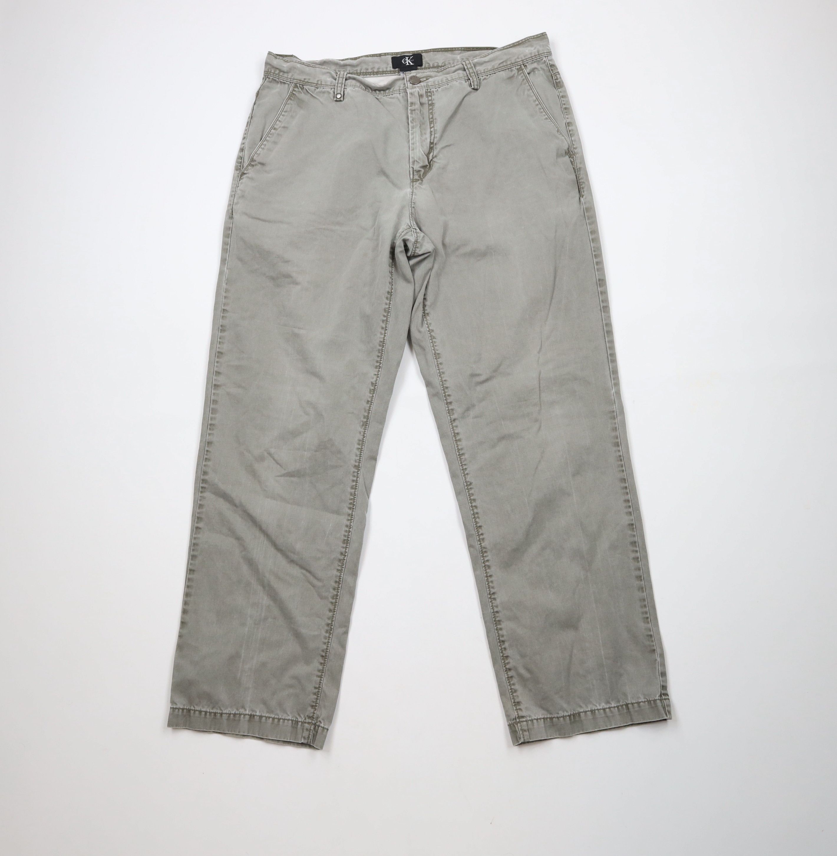 Calvin Klein × Vintage Vintage Y2K Calvin Klein Stonewash Pigment Dye Pants Green Size US 34 / EU 50 - 1 Thumbnail