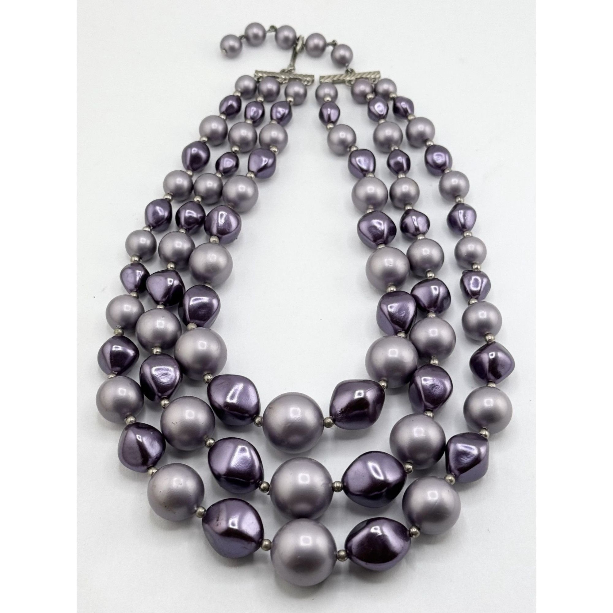 Vintage Vintage purple beaded multi strand necklace Size ONE SIZE - 1 Thumbnail