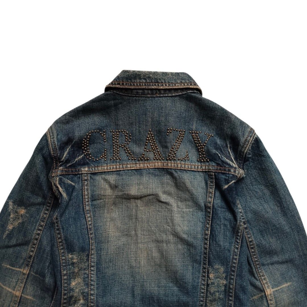 Le Grande Bleu (L.G.B.) Vanquish gambler "Crazy"mud wash Studded vkei denim jacket Size US S / EU 44-46 / 1 - 4 Thumbnail