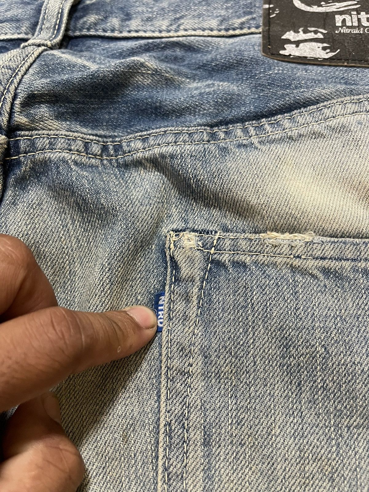 Nitraid Nitraid Destroyed Ripped Baggy Distressed Vintage Jeans Size US 35 - 15 Thumbnail