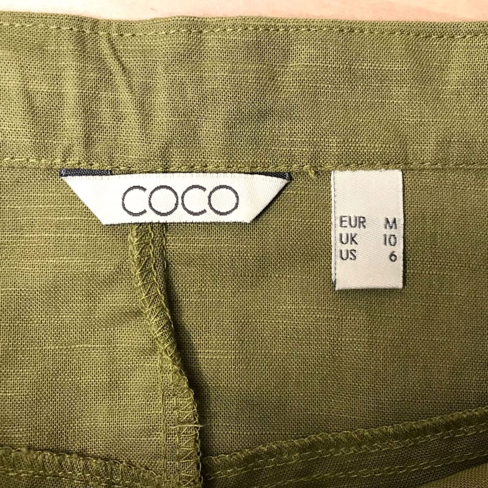 Vintage COCO WOMEN'S GREEN WIDE LEG BELTED PANTS 6 Size 28" / US 6 / IT 42 - 7 Thumbnail