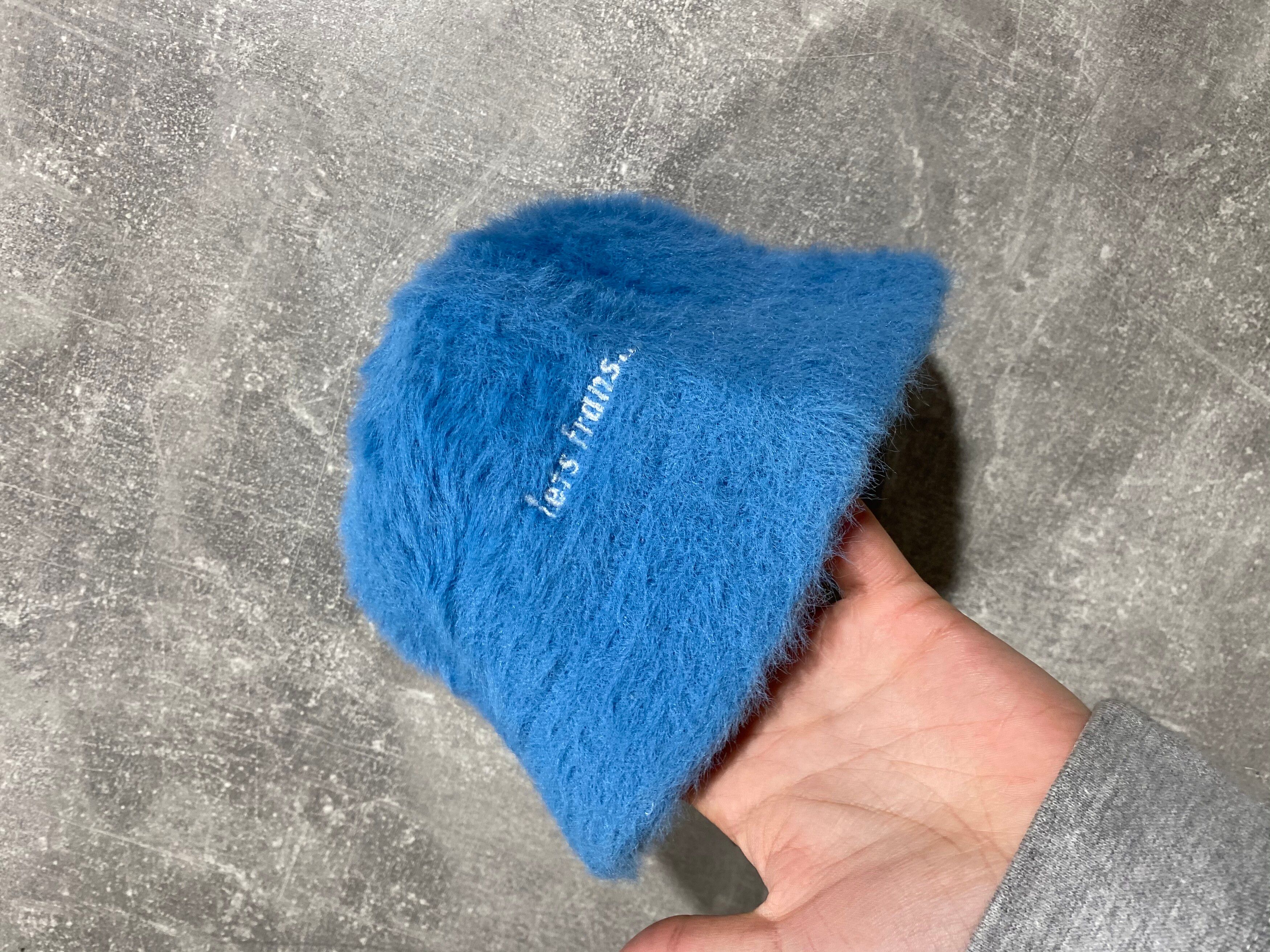 Pre-owned Avant Garde Vintage Y2k Fuzzy Hat Mohair Japan Street Style In Blue