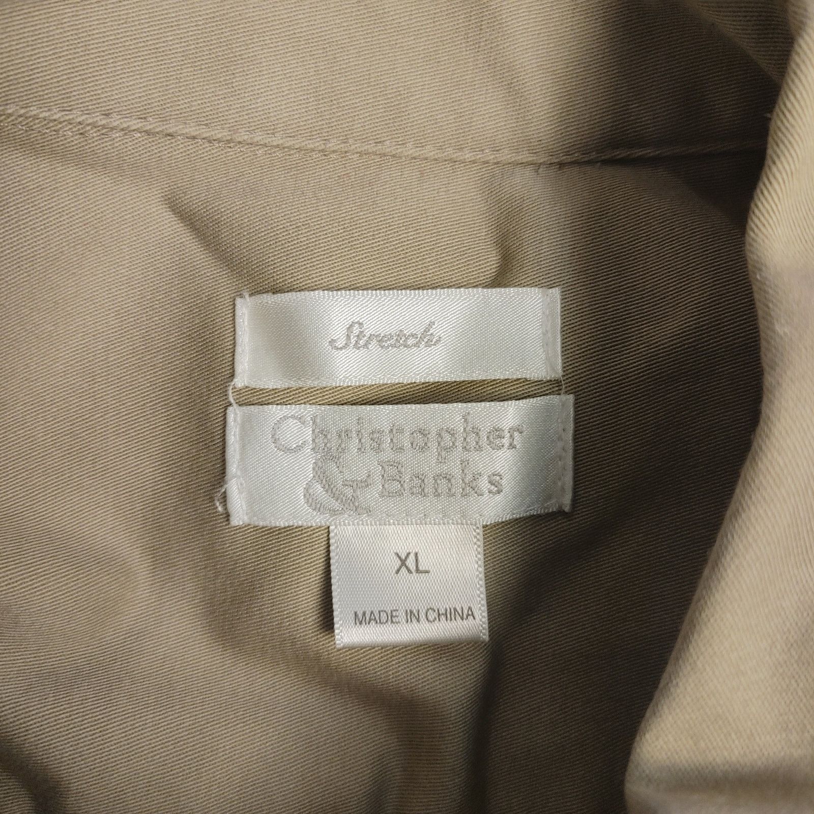 Other Christopher & Banks Women's XL Beige Stretch Casual Shirt Size XL / US 12-14 / IT 48-50 - 3 Thumbnail