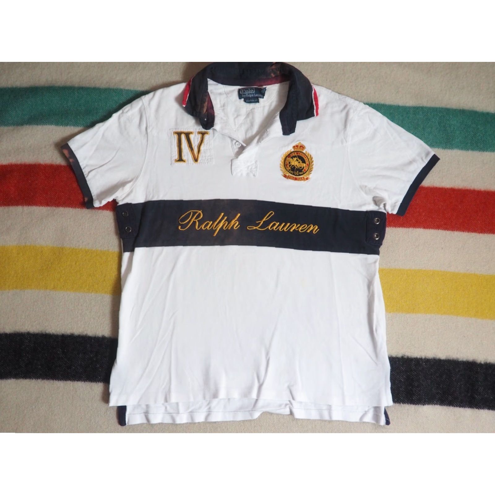 Polo Ralph Lauren VTG Polo Ralph Lauren Challenge Cup Polo Shirt Mens XL White 90s Vintage Distress Logo Cotton Button Short Sleeve Collared Polo Shirt Mens XL 90s Size US XL / EU 56 / 4 - 2 Thumbnail