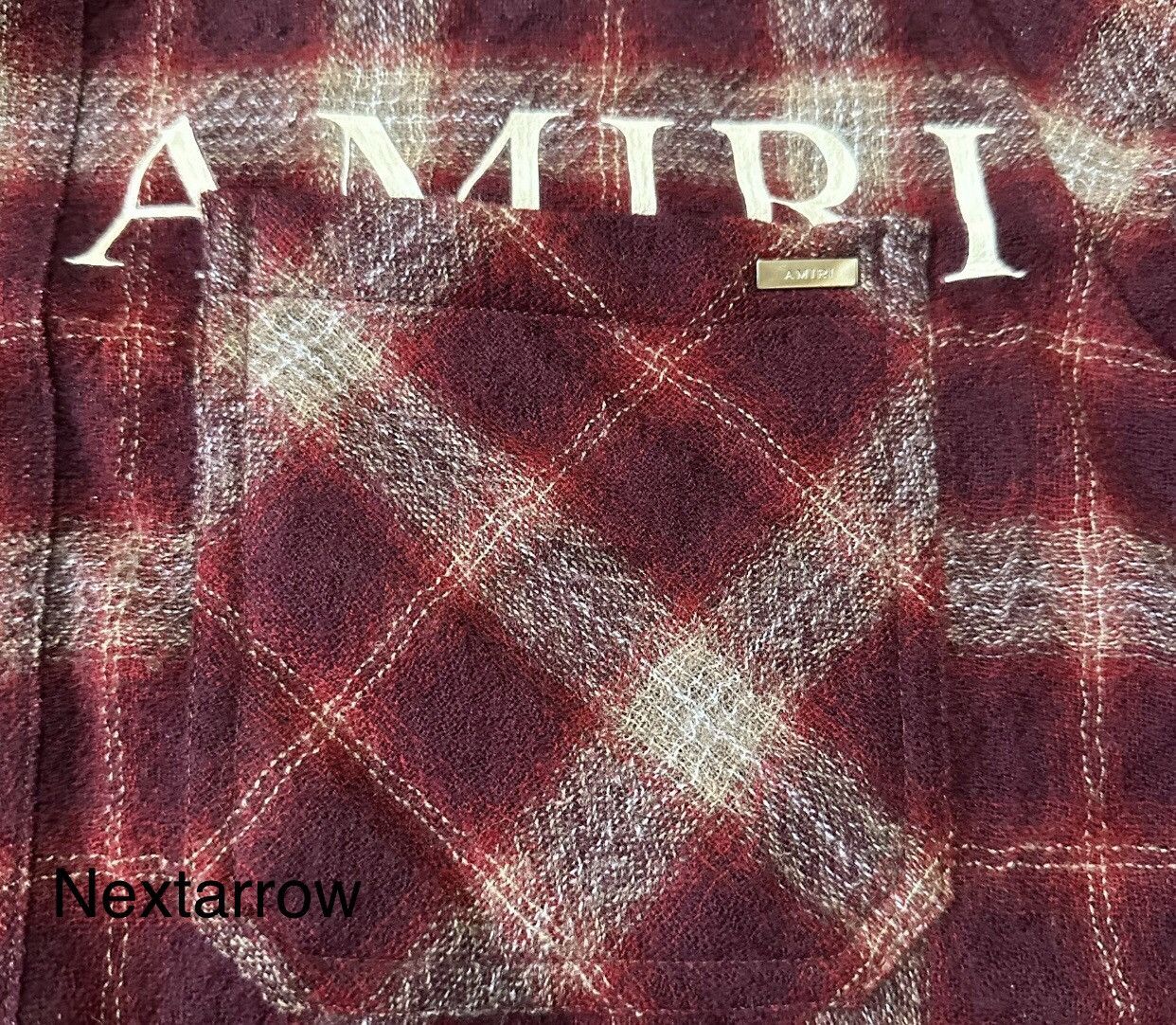 Amiri Amiri red grid rendering behind angel Cupid wool shirt Size US S / EU 44-46 / 1 - 2 Thumbnail
