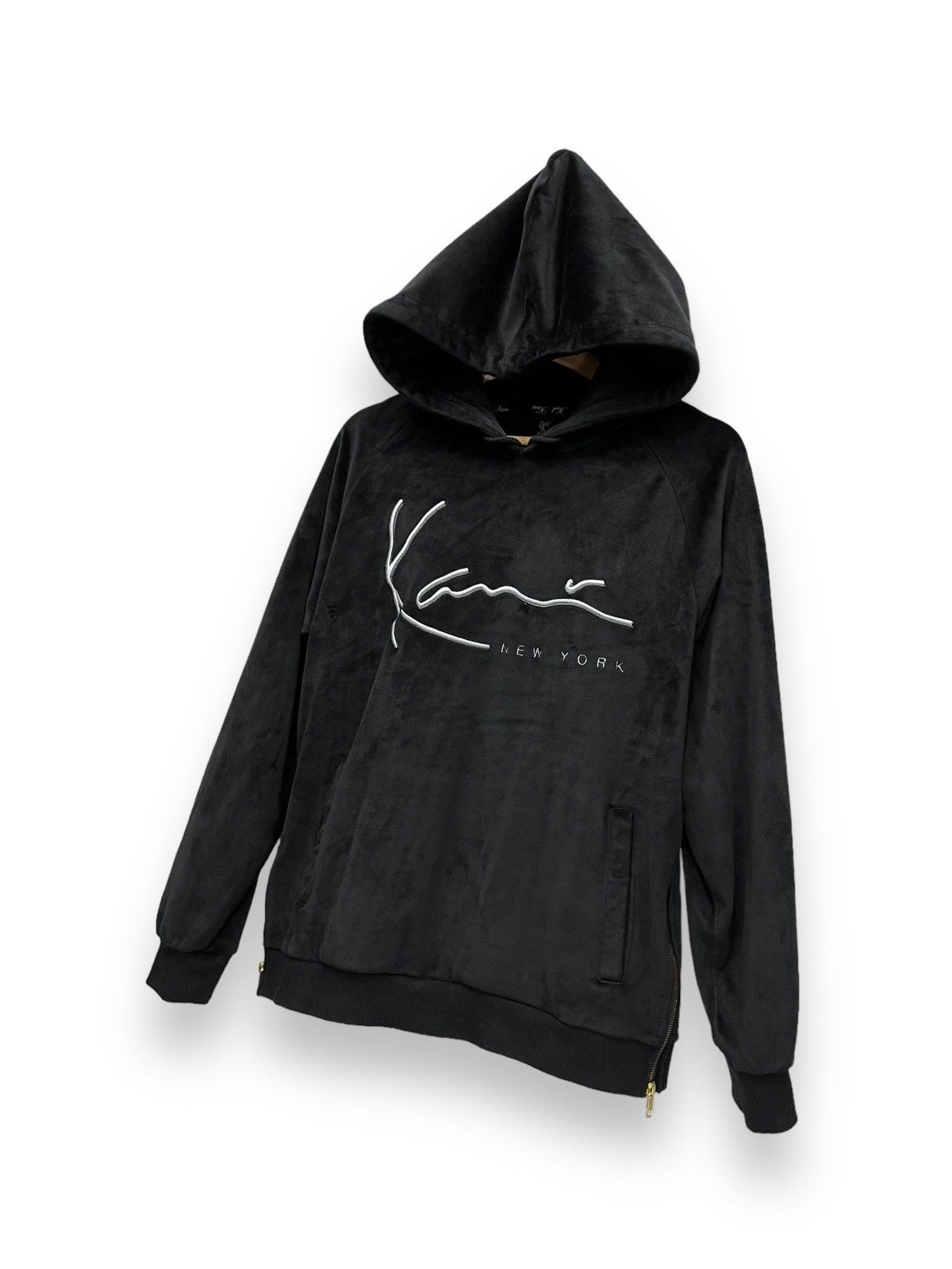Karl Kani 90’s KARL KANI NEW YORK Luxury Poly-Velvet Signature Hoodie Size US S / EU 44-46 / 1 - 2 Thumbnail