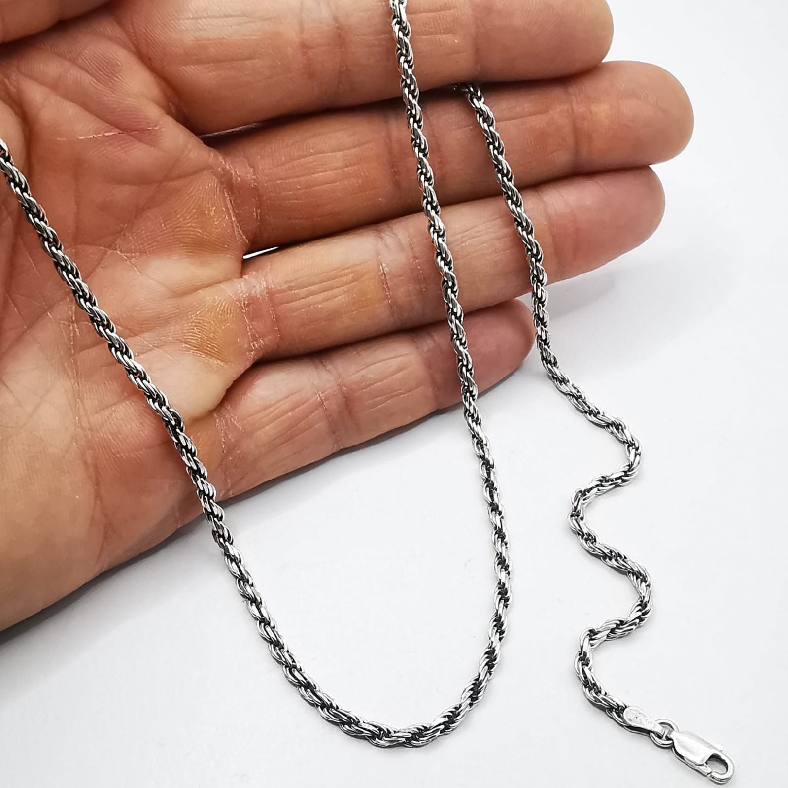 Sterling Silver Vintage Jewelry Chain, 925 Sterling Silver, Signed 13.54g Size ONE SIZE - 8 Thumbnail