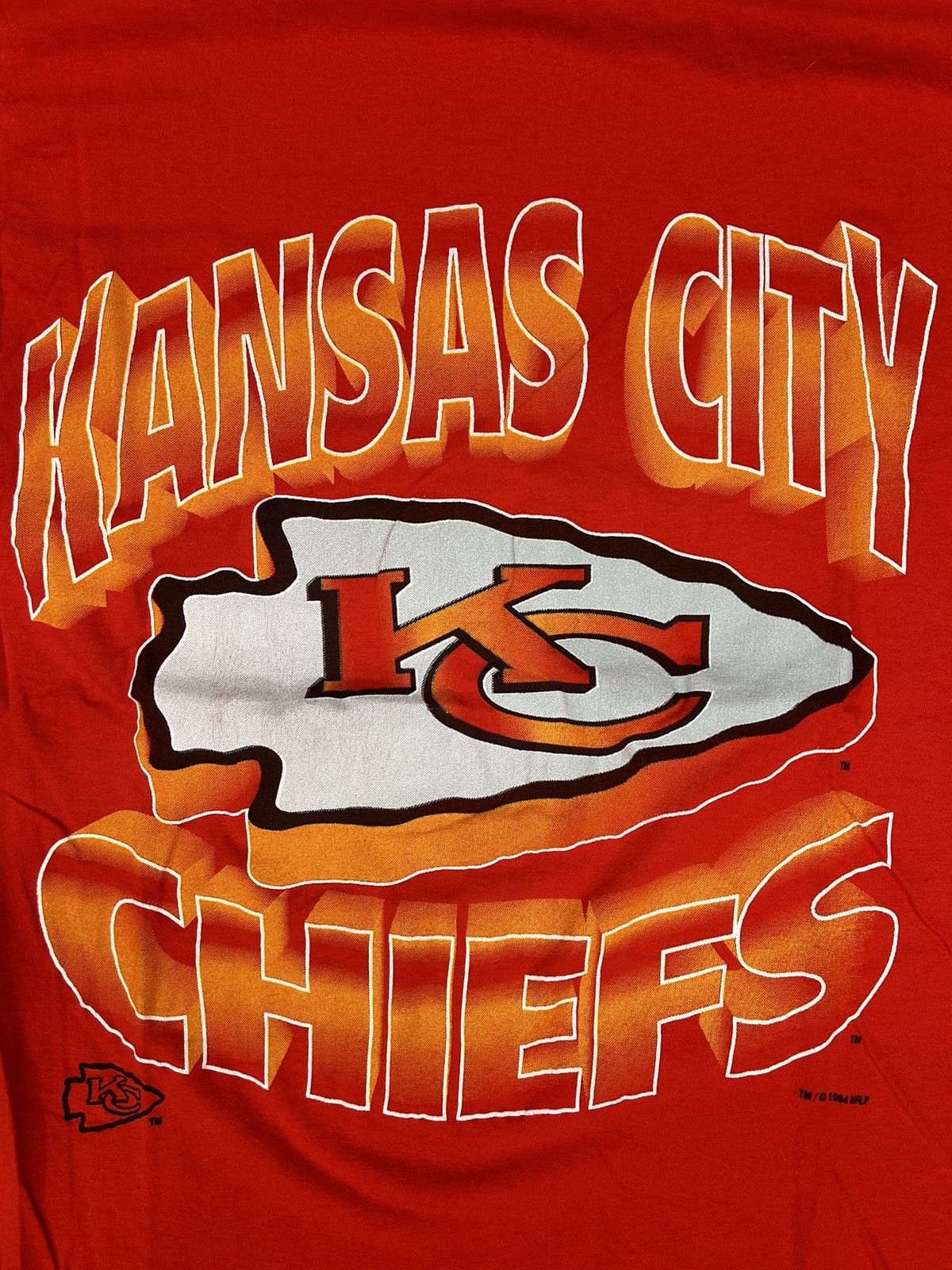 NFL × Vintage Crazy Vintage 90s Essenital Kansas City Chiefs Tee Shirt NFL Size US L / EU 52-54 / 3 - 2 Thumbnail