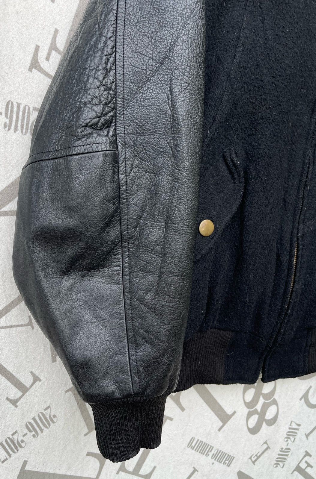 Issey Miyake 🔥Vintage 80's Steam Boat Japan Leather Sleeve Bomber Jacket Size US M / EU 48-50 / 2 - 14 Thumbnail