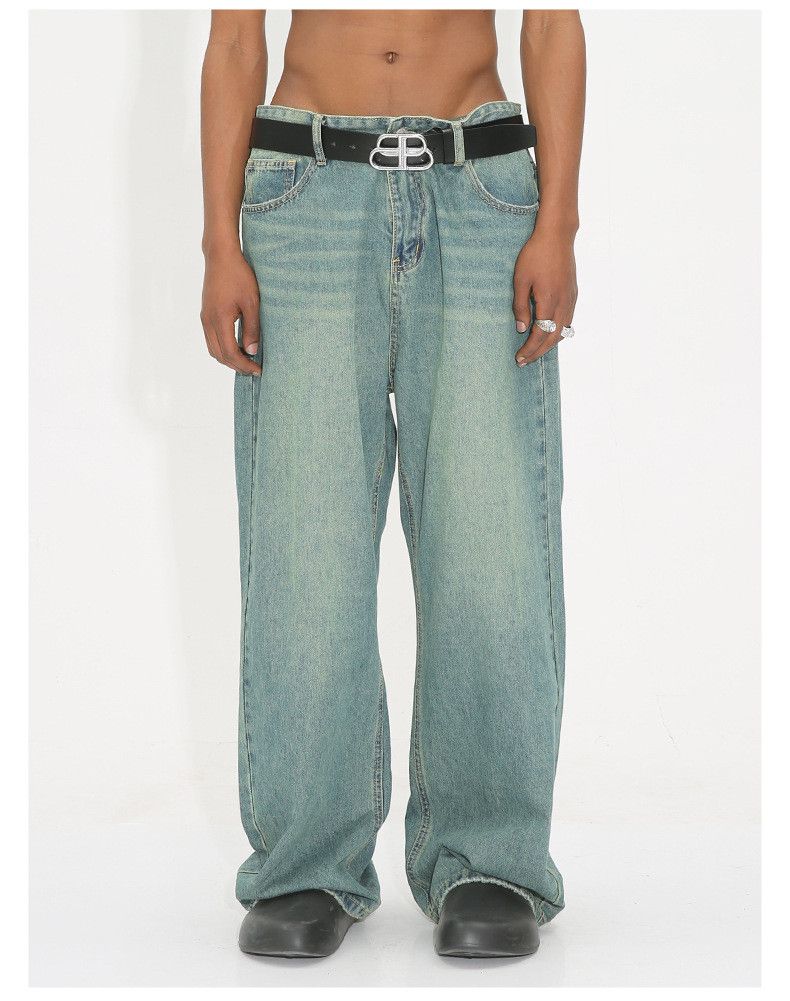 y2k washed skate hiphop baggy faded jeans