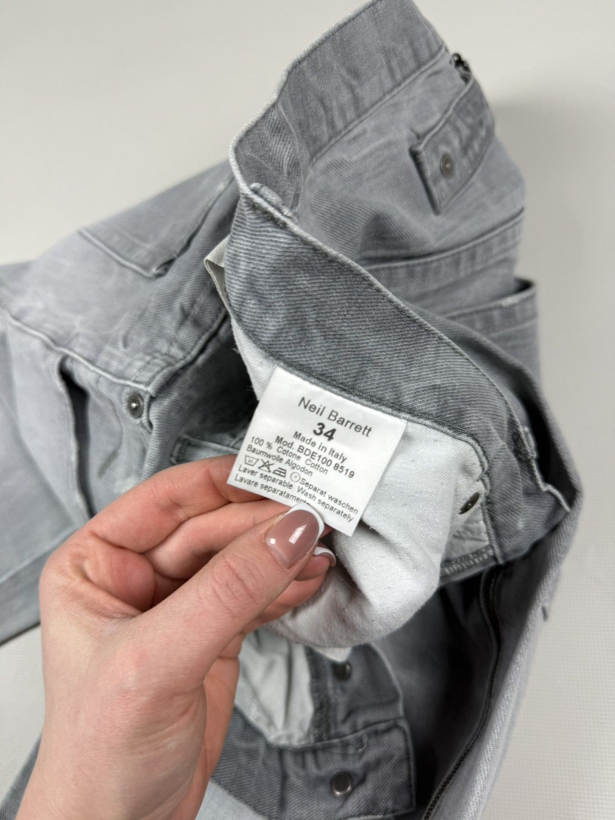 Neil Barrett Neil Barrett Men’s Back Buckle Distressed Denim Jeans Size US 34 / EU 50 - 13 Thumbnail