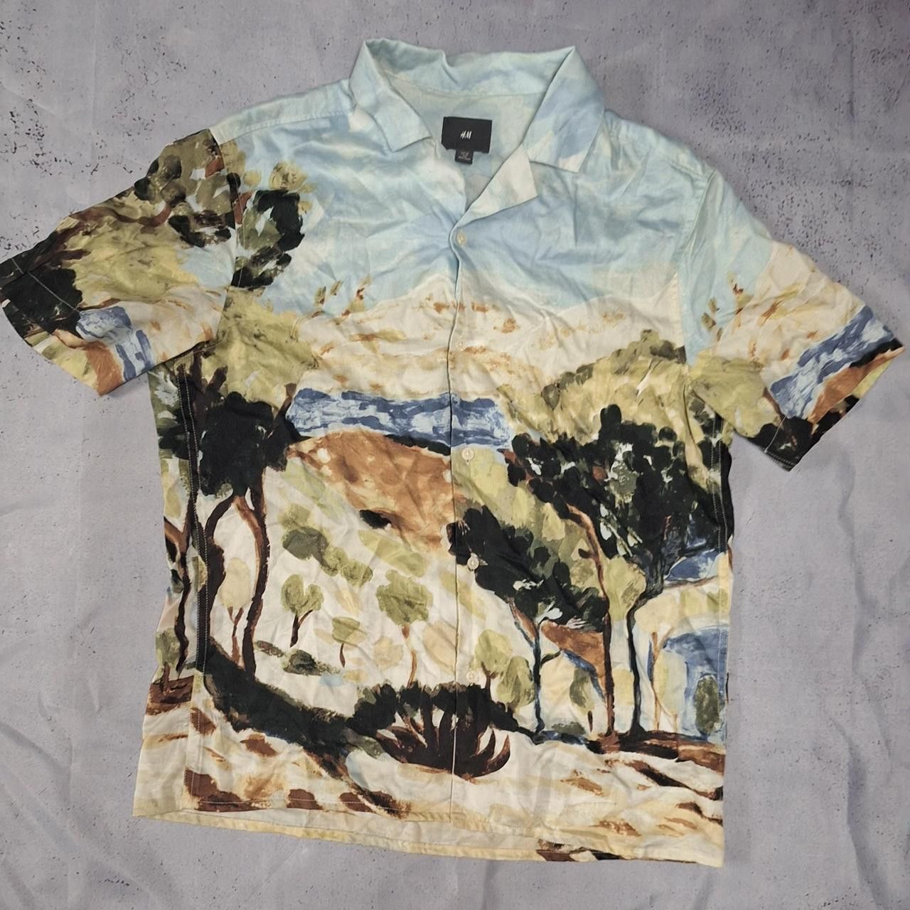 H&M H&M blue and green short sleeve button up shirt #summer Size US M / EU 48-50 / 2 - 1 Thumbnail