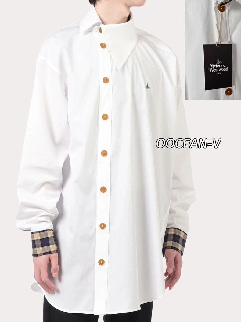 Vivienne Westwood Vivienne Westwood sizeF White asymmetrical collar shirt wit Size M / US 6-8 / IT 42-44 - 1 Thumbnail